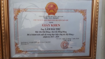 Giấy khen UBND Huyện Cao Lộc - Tỉnh Lạng Sơn